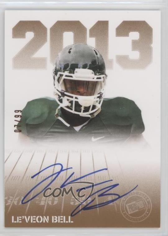 Le'Veon Bell Michigan State Spartans 2013 Press Pass Press Pass Signings Bronze 7/99 #PPS-LB Auto uk2 