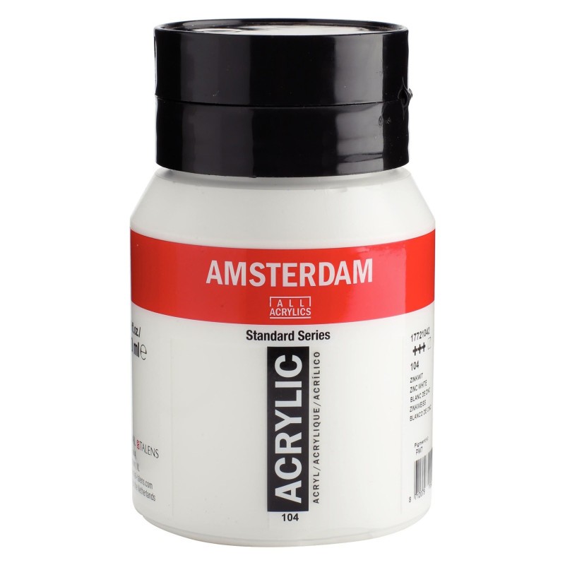 Peinture acrylique Amsterdam blanc de zinc 104 pour grands formats