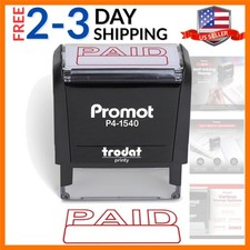 Paid Self Inking Rubber Stamp - Refillable Paid Stamper - Business, Bookkeepi...