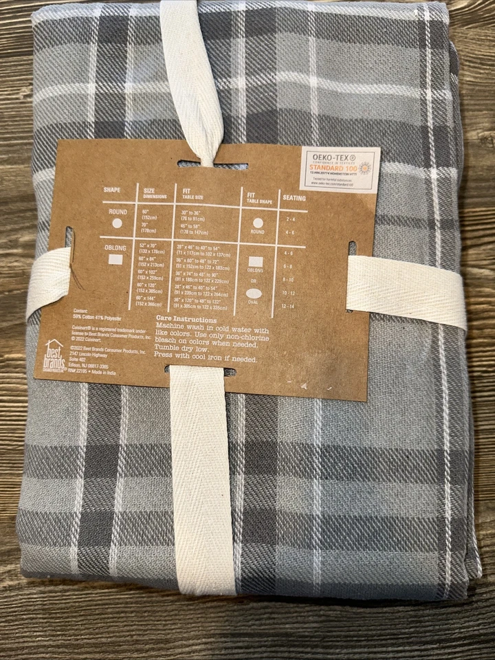 Mantel Cuisinart 60x84 pulgadas a cuadros algodón/poliéster lavado a máquina nuevo con etiquetas. Foto 2 de 3