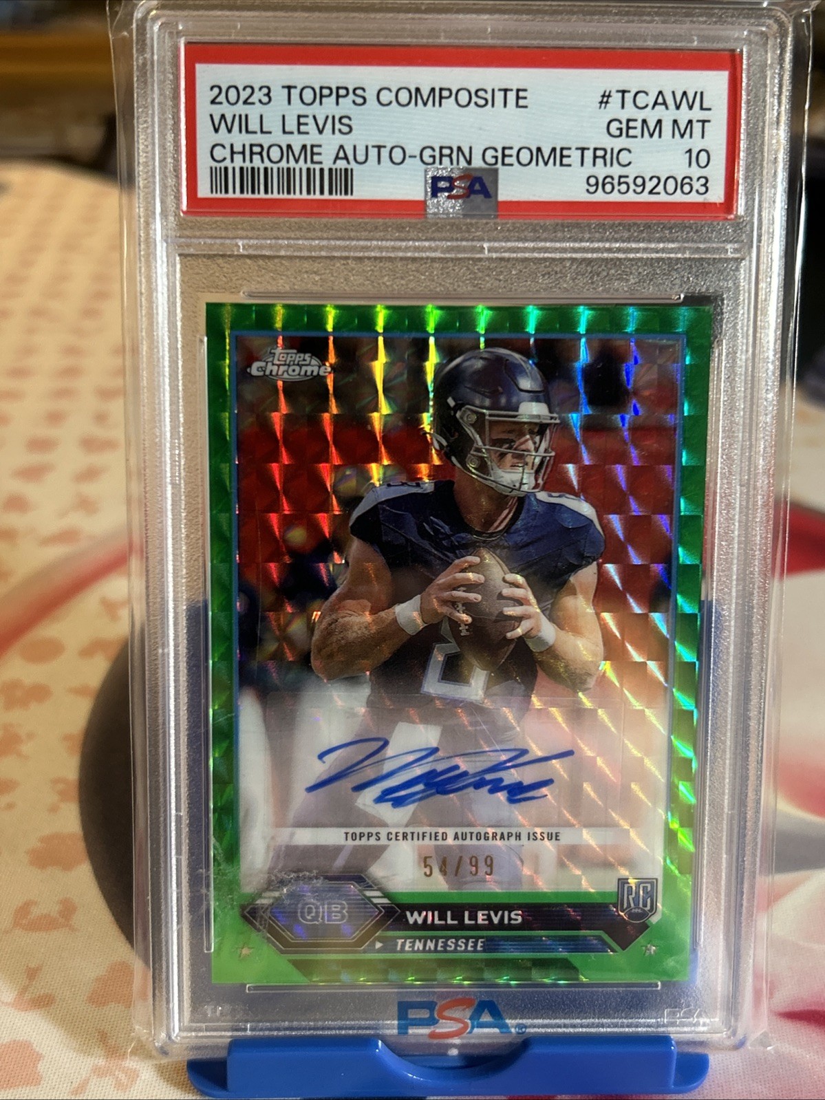 Will Levis Topps Composite Topps Chrome Autographs #TCAWL Green Geometric