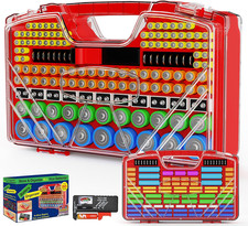 Battery Organizer Storage Holder Box Case with Tester, New Ultra-Large 285 Batte