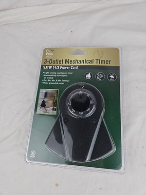 Eco Plugs 3-Outlet Mechanical Outdoor Timer SJTW 14/3 FACTORY SEALED NEW