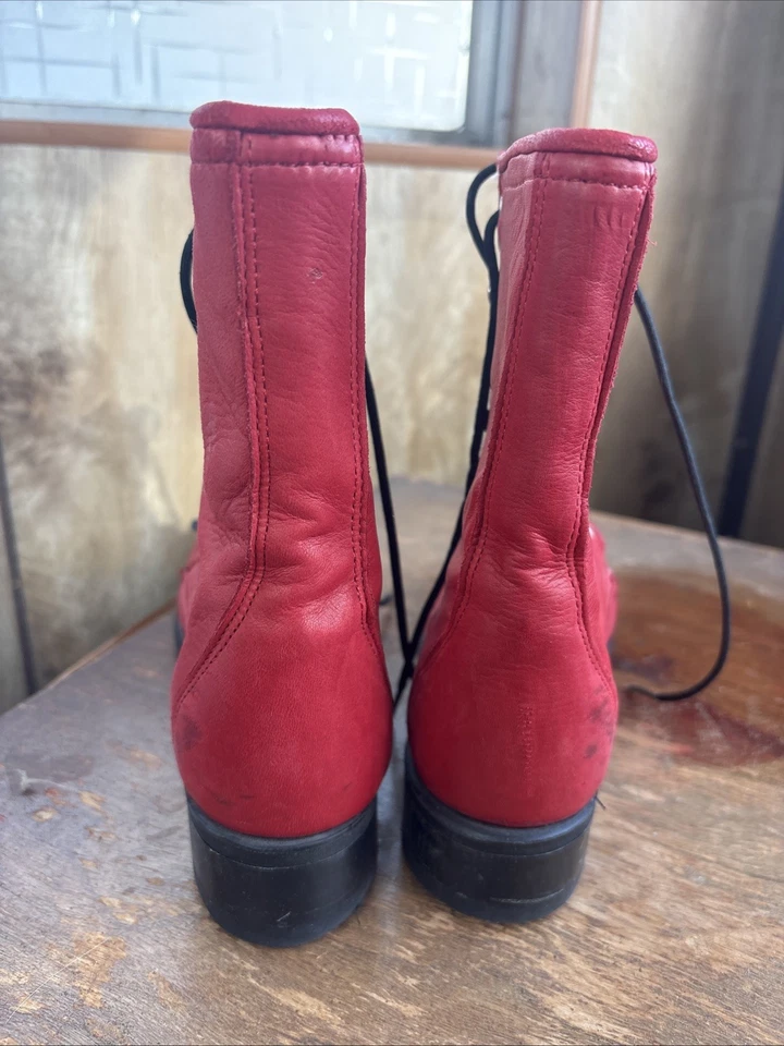 Botas ocidentais femininas Laredo couro vermelho tamanho 6 levemente usadas com caixa - Imagem 4 de 4