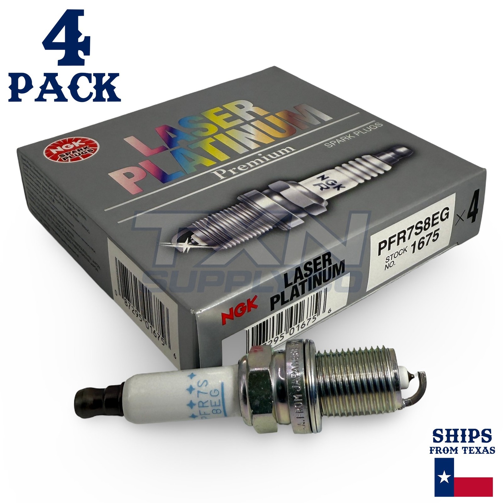 4 Pack NGK V-Power 1675 Spark Plugs PFR7S8EG