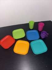 Vintage Tupperware Lot Mini Toy Tuppertoys Lot of Plates Cups Mugs Lot Of 8