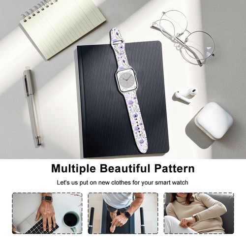 Bracelet Apple Watch violet fleur sauvage - double boucle - Photo 3 sur 8