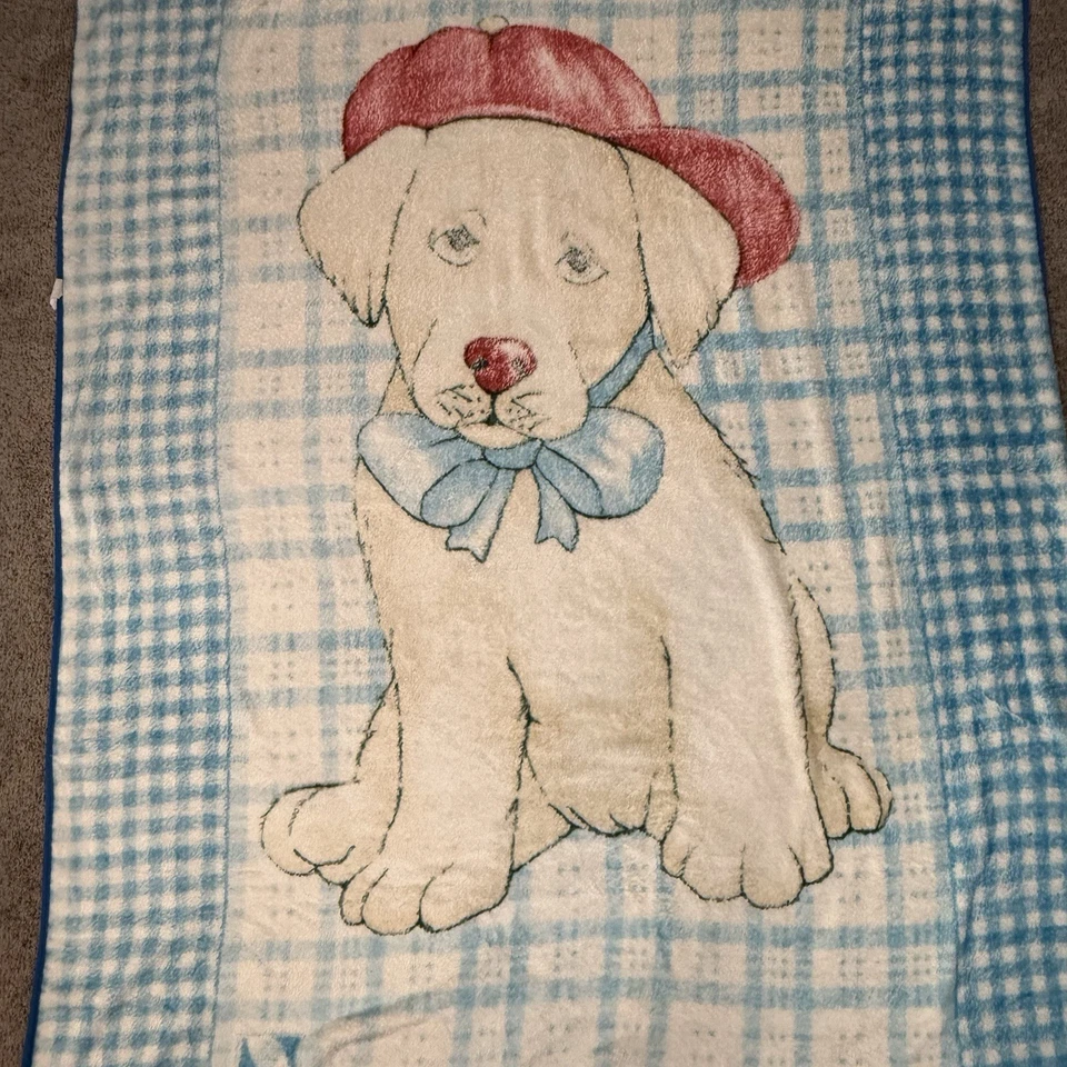 Novatex De Colección Bebé Guardería Manta Béisbol Cachorro Perro Niños Peluche Minky 82” X 62” Foto 4 de 4