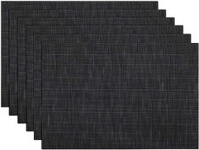 Stain-Resistant Woven Vinyl Placemats Set of 6