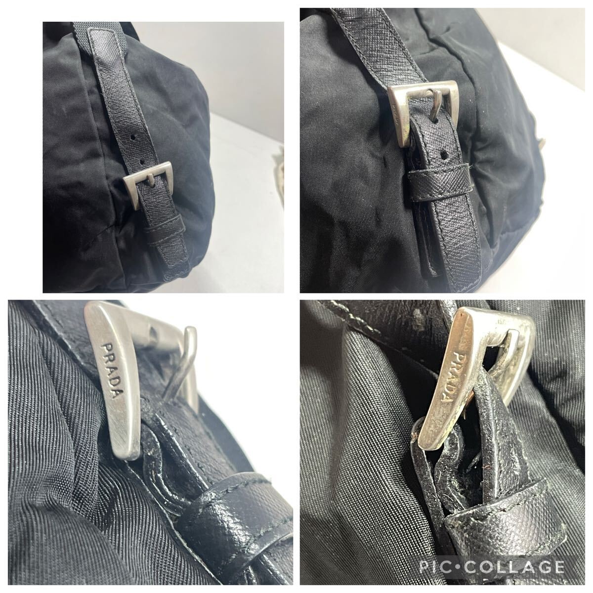 Prada Mini Backpack Black Nylon Triangle Plate Vintage Authentic thumbnail 8