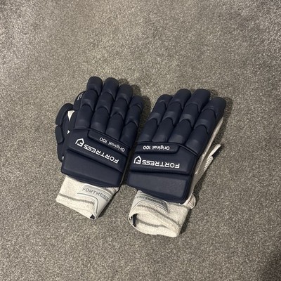 FORTRESS Navy Cricket Schlaghandschuhe - Rechtshänder Cricket Handschuhe Large Erwachsene
