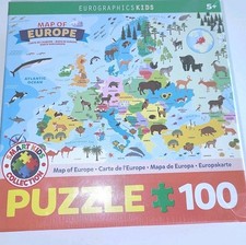 Eurographics Kids Map of Europe Puzzle 100 Pieces NWT