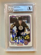 1981-82 Topps NHL Hockey Ray Bourque Auto Signature Beckett Authentic Bruins