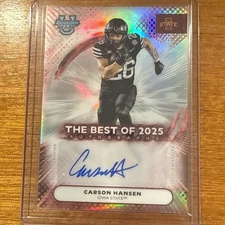2025 Bowman Best U Carson Hansen Best Of Auto Refractor Iowa State BOA-CH