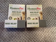 NEW LOT OF 2 HomeoPet Nose Relief Natural Relief DOGS CATS BIRD Pets 15/30 ML