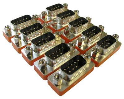 (LOT OF 10) NULL-A-9MM 9-Pin DB9 Male to Male Mini Null Modem Adapter