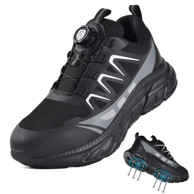 Mens Safety Work Shoes Steel Toe Sneakers Swivel Buckle Shoelace Puncture Proof