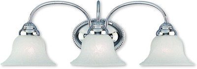 Edgemont 3-Light Wall Sconce in Chrome with White Alabaster Glass