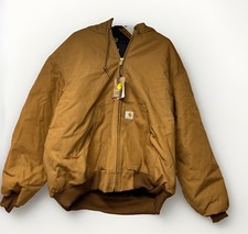 Carhartt Flannel Lined Hooded Jacket Mens 2XL Brown NWT