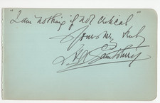 Harry Arthur H.A. Saintsbury Signed Page Autographed First Sherlock Holmes RARE