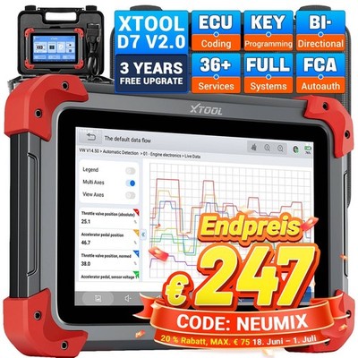 XTOOL D7 Profi OBD2 Scanner Diagnose KFZ Bidirektionales Scan Tool Alle System