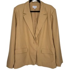 Steve Madden Womens Tan Pinstripe Linen Blend...