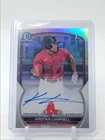 KRISTIAN CAMPBELL 2023 BOWMAN CHROME DRAFT 1ST REFRACTOR AUTO /499 Q2596