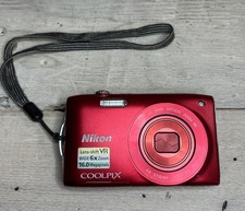 Nikon CoolPix S3300 16.0 MP Digital Camera Red WORKS  New Battery  NO Charger z
