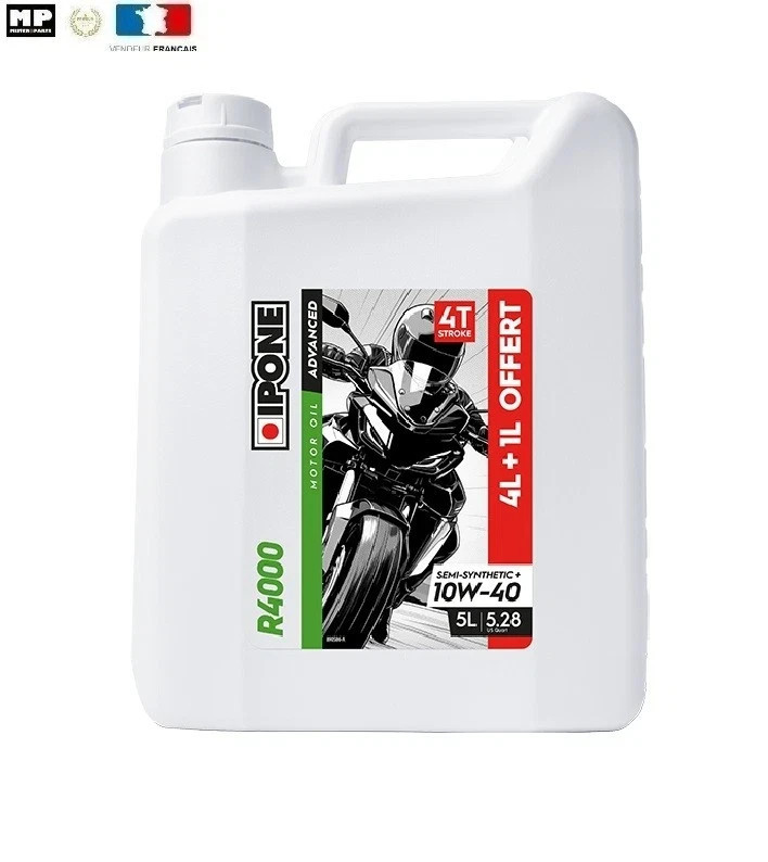 IPONE R4000 RS 10W40 huile de vidange 4 litres pour l'entretien régulier moto