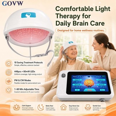 Brain Therapy Helmet 1070nm NIR 448 LEDs PBM Memory Focus Cognitive Function 36W