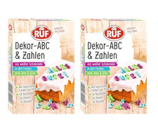 RUF Decor ABC & Numbers White Chocolate 2x32g | Gluten Free, Bright Colours