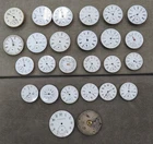 25 Antique Pocket Watch Movements, 29-38 mm, Ingersoll Midget Elgin, Waltham