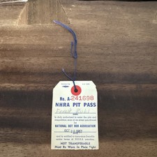 Vintage 1957 Nhra Pit Pass Tag Oct 20 1957 Hot Rod Association Drag Racing Vintage 1957 Nhra Pit Pass Tag Oct 20 1957 Hot Rod Association Drag Racing