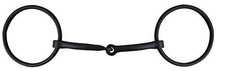 Showman Black Steel Loose Ring Snaffle Bit