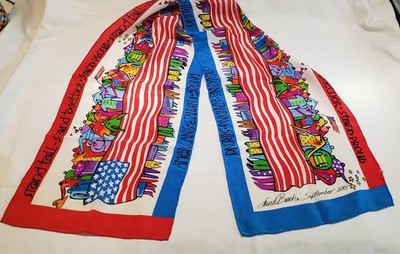 Laurel Burch 100% Silk Scarf Stand Strong America 2001