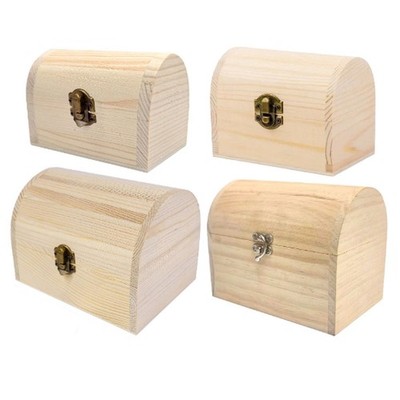 Unvollendete Holzbox, Schmuckvitrine, unbemalte Schmuckschatulle aus zum Basteln