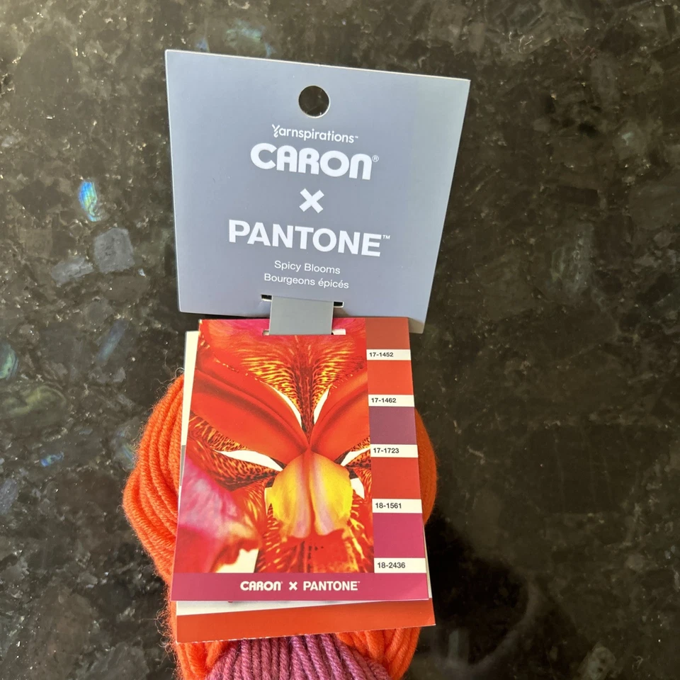 Caron x Pantone Yarnspirations "Spicy Blooms" 3.5oz / 127yd - 1 Braid Yarn - Image 2 of 2