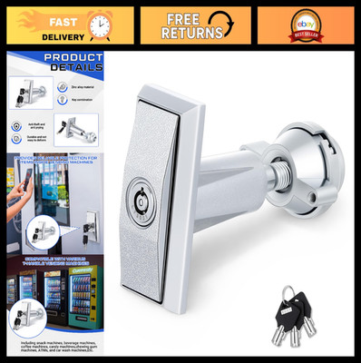 Universal Vending Machine Lock Set - T-Handle, 6 Keys, Zinc Alloy Replacement fo