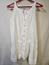 Grace + Karma White Gauze Sleeveless Dress Size Large 32 Inches Long