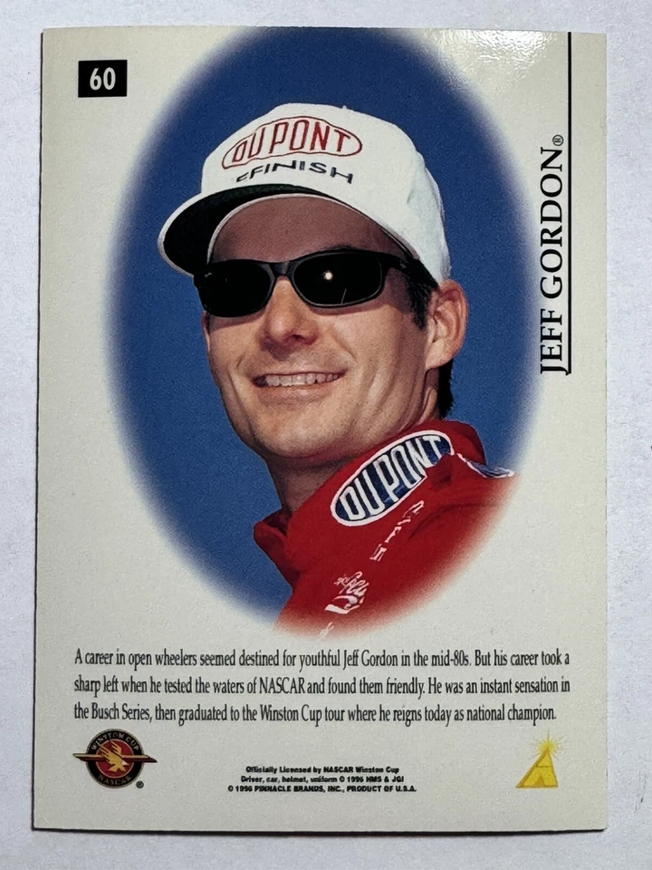 HOF'er JEFF GORDON 1996 Pinnacle Speed Flix CHAMPION IN MOTION Racing Card #60 - Image 4 of 4