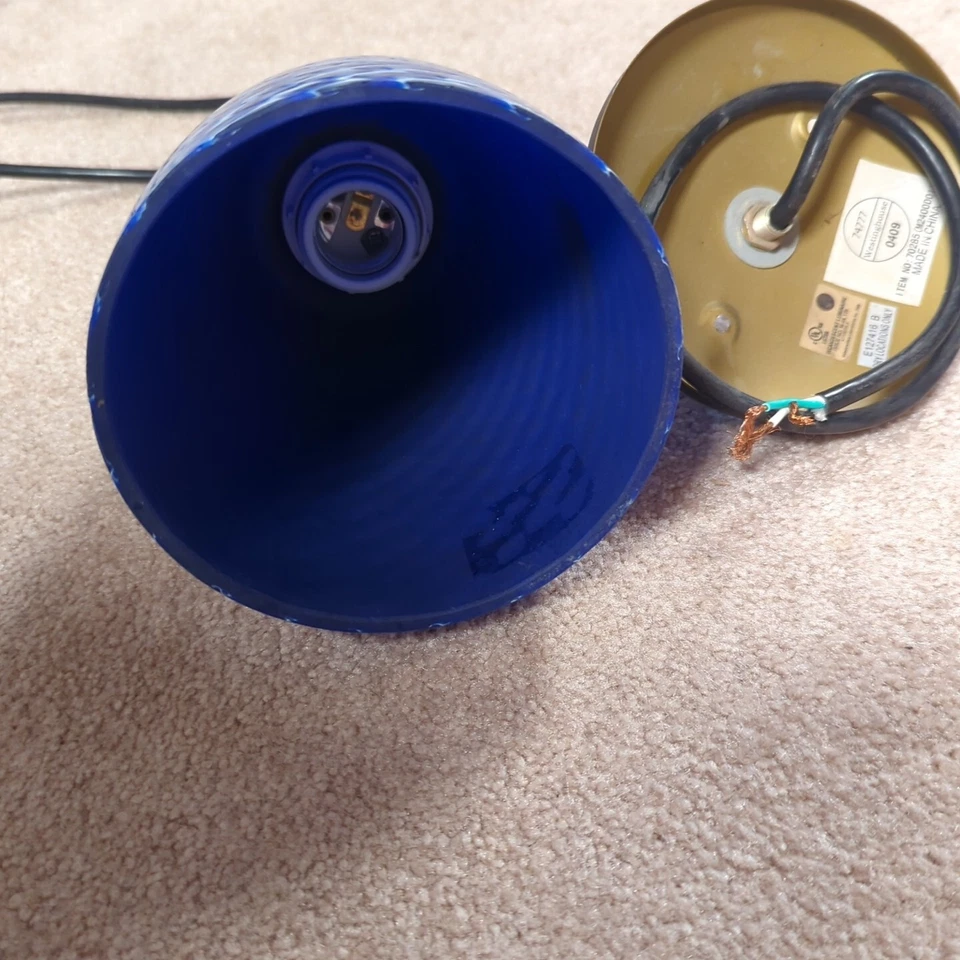 Mini colgante ELK Lighting Arco Baleno 1 luz, negro/vidrio de zafiro - 416-1S Foto 4 de 4