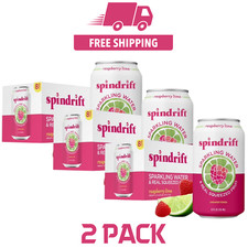 3 PACK - Spindrift Raspberry Lime Sparkling Water 12 Fl. Oz. Cans Pack of 8