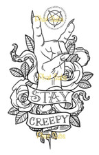 Sublimation Print Stay Creepy Pentagram Halloween Ready To Press Heat Transfer
