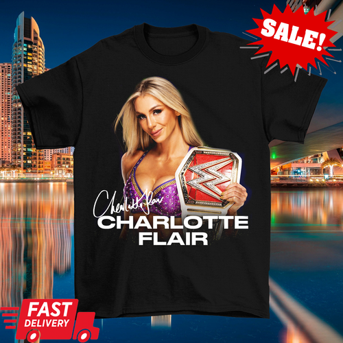 Signiertes neues Raw Charlotte Flair Damenhemd schwarz Unisex Größe S-5XL JU302 - Bild 1 von 2