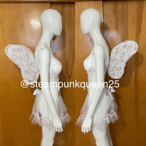 Victoria’s Secret Sexy Little Things Costume Angel Skirt M/L Wings O/S Bra 36D - Picture 2 of 12