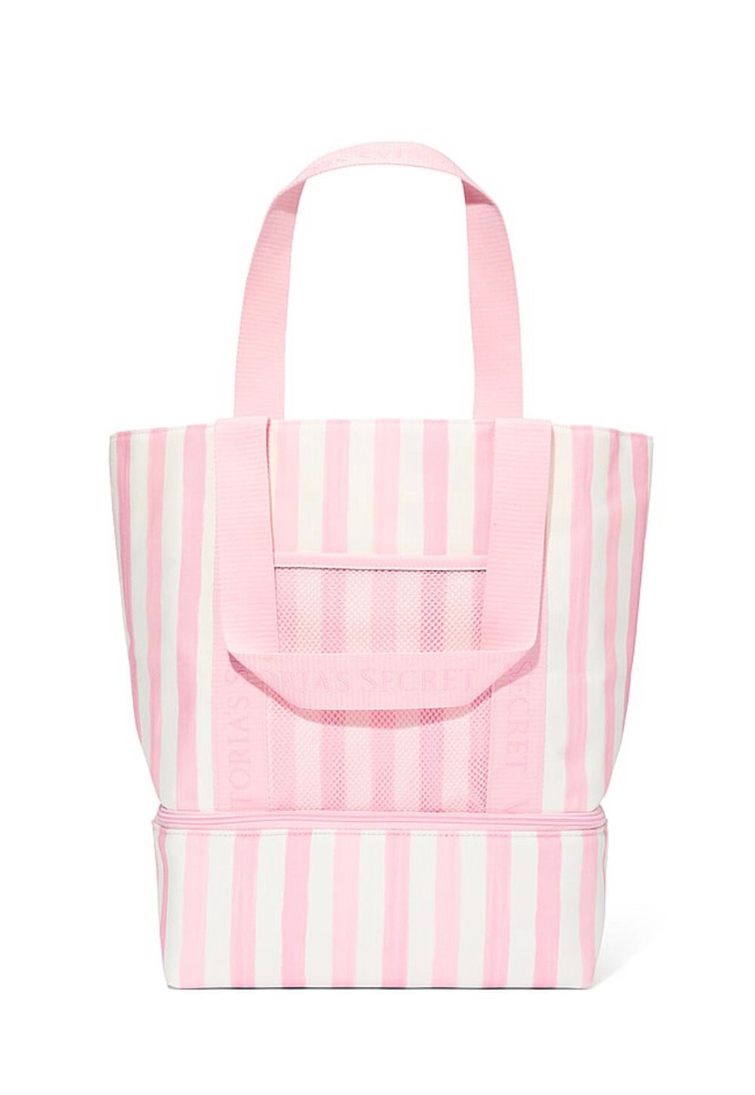 Victoria\'s Secret Colorful Coastal Striped Tote with Cooler Compartment Amazon.com: Victoria main image 3