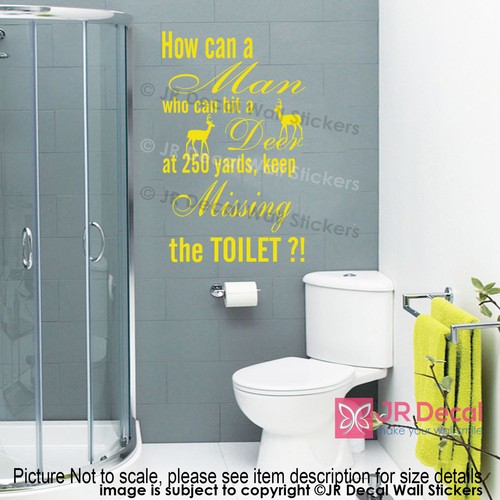 Funny Toilet sign sticker, Bathroom quote, Bathroom wall stickers