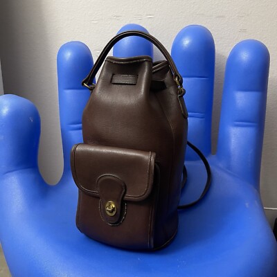 Vintage Brown Leather Coach Top Handle Sling Backpack 9992 | eBay