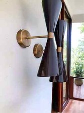 Paar Von Mitte des Jahrhunderts Modern Italienisch Messing Wandleuchter Stilnovo