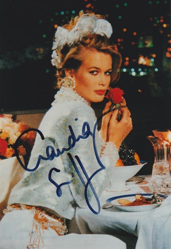 CLAUDIA SCHIFFER Original Autogramm signiertes HGF Foto seltenes Portrait 90er
